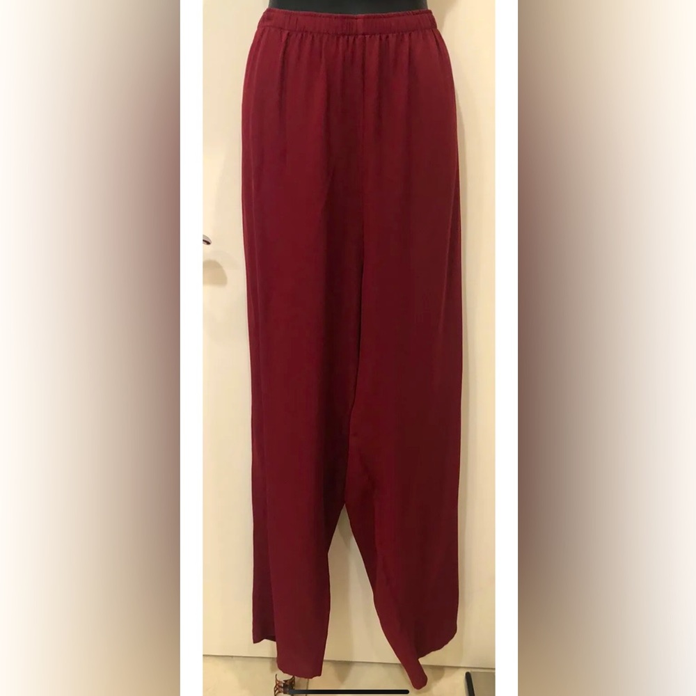 New without tags Harari   red elastic silk pants Sz 1X